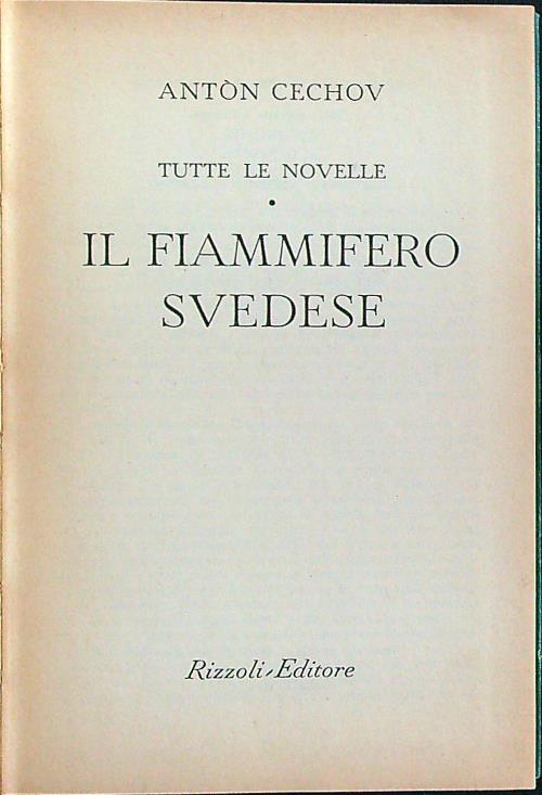 Il fiammifero svedese - Anton Cechov - copertina