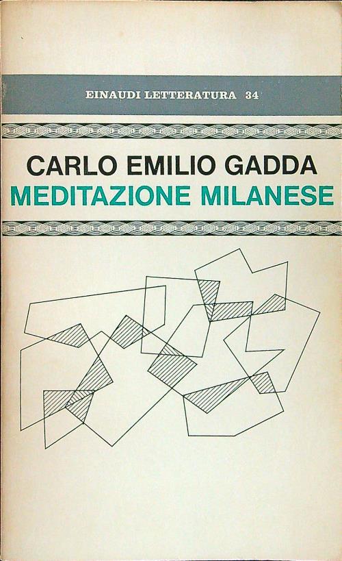 Meditazione milanese - Carlo Emilio Gadda - copertina
