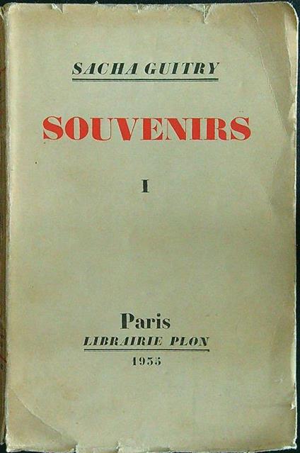 Souvenirs I - Sacha Guitry - copertina