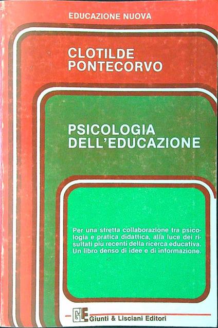 Psicologia dell'educazione - Clotilde Pontecorvo - copertina