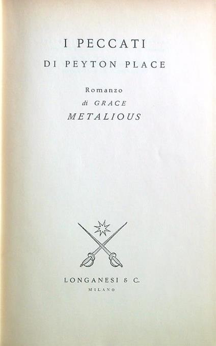 I peccati di Peyton Place - Grace Metalious - copertina