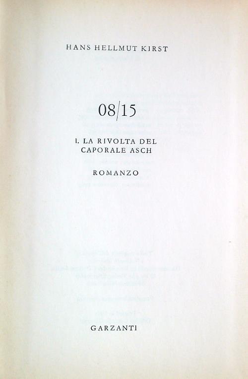 8/15 La rivolta del caporale Asch - Hans Hellmut Kirst - copertina