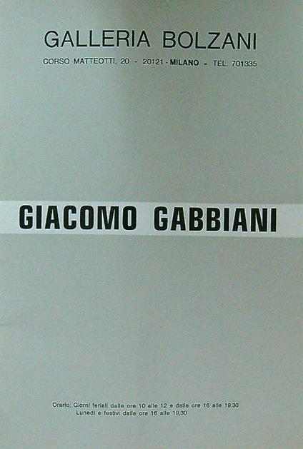 Giacomo Gabbiani - copertina