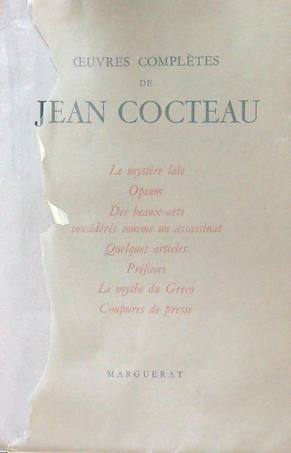 Oeuvres completes - Jean Cocteau - copertina
