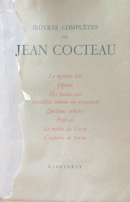 Oeuvres completes - Jean Cocteau - copertina