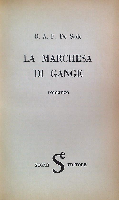 La marchesa di Gange - D.A.F. De Sade - copertina