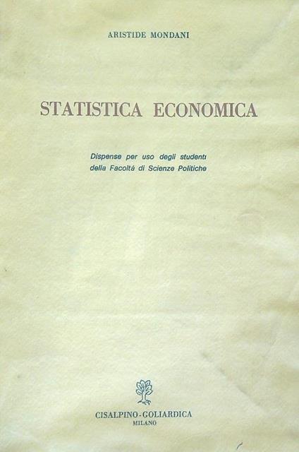 Statistica economica - Aristide Mondani - copertina