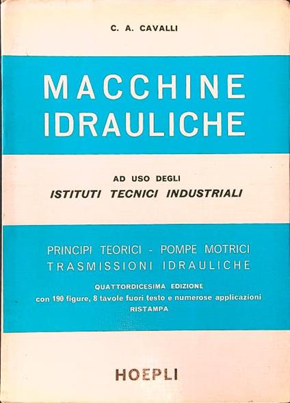 Macchine idrauliche - C. A. Cavalli - copertina