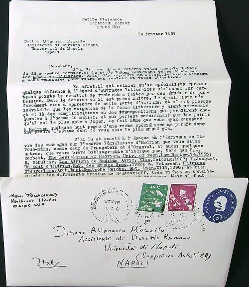 Lettera di Mme Marguerite Yourcenar a dott. Attanasio Mazzilo