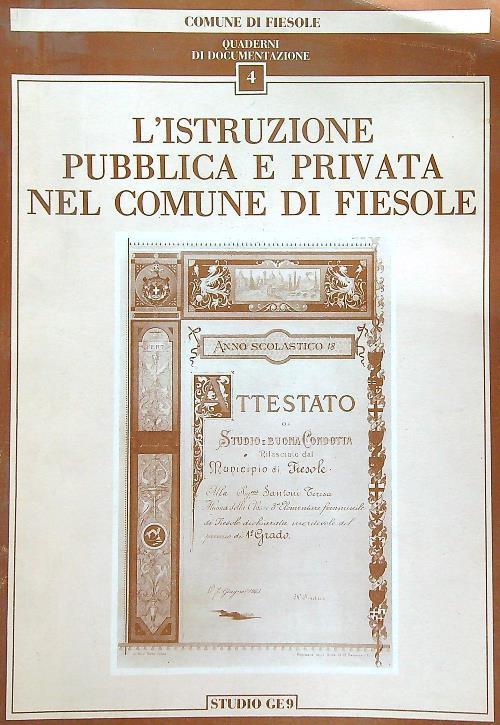 L' istruzione pubblica e privata nel comune di Fiesole