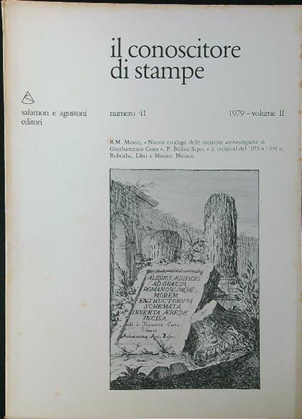Il conoscitore di stampe n. 41 vol. II/1979 - copertina