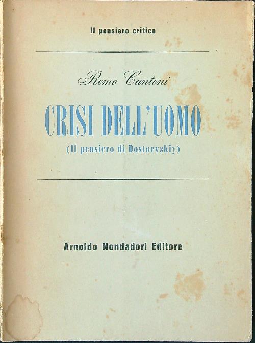 Crisi dell'uomo - Remo Cantoni - copertina