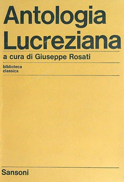 Antologia Lucreziana - Giuseppe Rosati - copertina