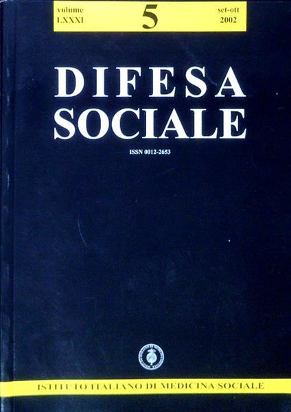 Difesa sociale N. 5 - 2002 - copertina