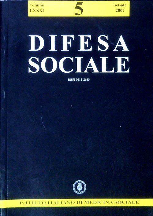 Difesa sociale N. 5 - 2002 - copertina