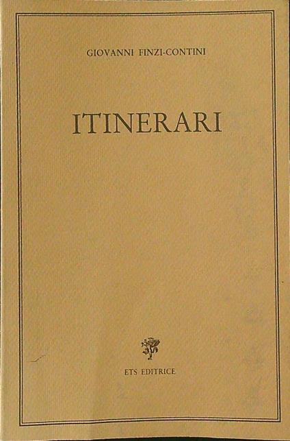 Itinerari - Giovanni Finzi-Contini - copertina