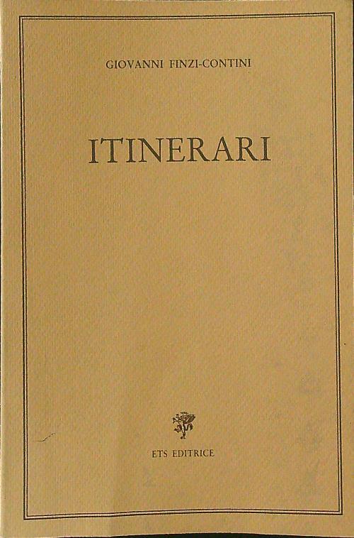 Itinerari - Giovanni Finzi-Contini - copertina
