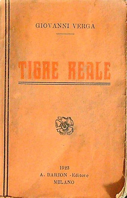 Tigre reale - Giovanni Verga - copertina
