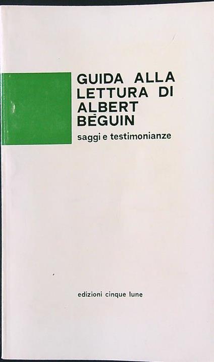 Guida alla lettura di Albert Beguin - copertina