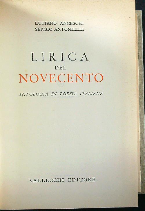 Lirica del novecento - Luciano Anceschi - copertina