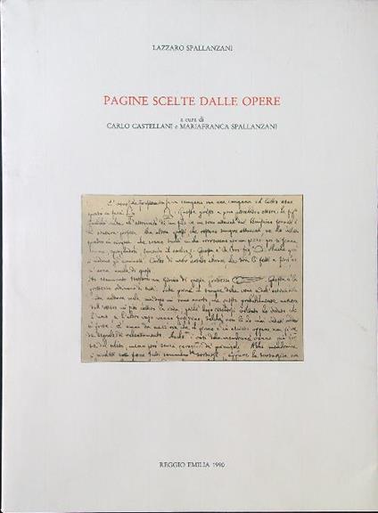 Pagine scelte dalle opere - Lazzaro Spallanzani - copertina