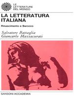 La letteratura italiana II. Rinascimento e Barocco