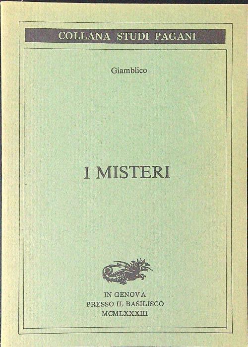 I misteri - Giamblico - copertina