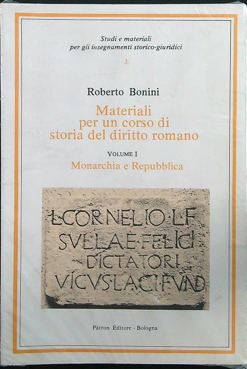 Materiali per un corso di storia del diritto romano 2vv - Roberto Bonini - copertina