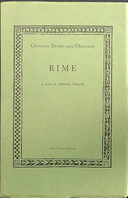 Rime - Giovanni Dondi dall'orologio - copertina