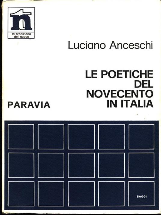 Le poetiche del Novecento in Italia - Luciano Anceschi - copertina