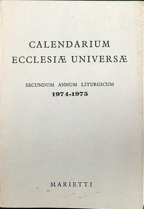 Calendarium ecclesiae universae 1974-1975 - copertina