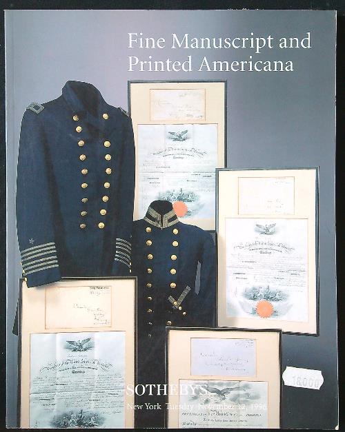 Sotheby's Sale 6910 New York November 12, 1996 - copertina