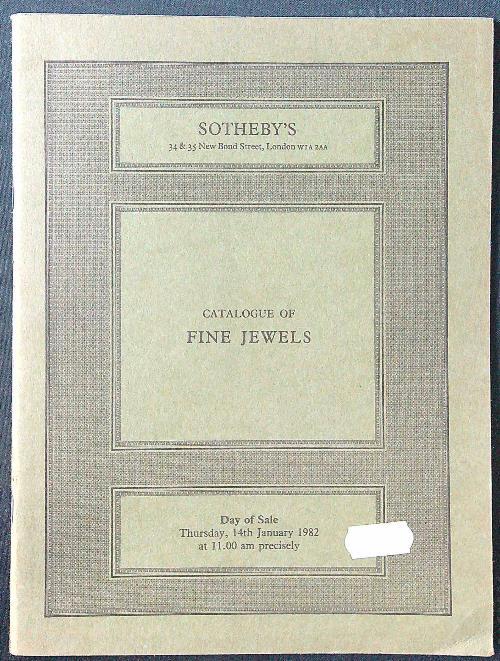 Sotheby's Sale 14th January 1982 - Catalogue of Fine Jewels - copertina