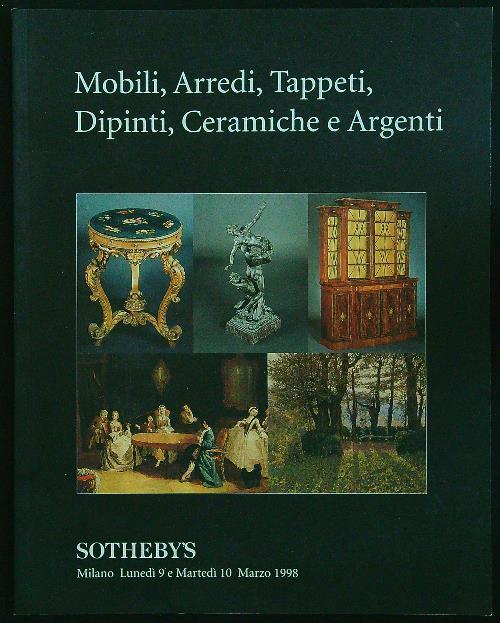 Mobili, arredi, tappeti, dipinti, ceramiche e argenti