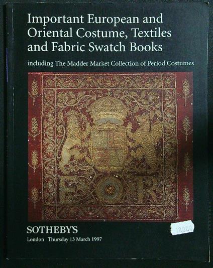 Important european and oriental costume, textiles and fabric swatch books - copertina
