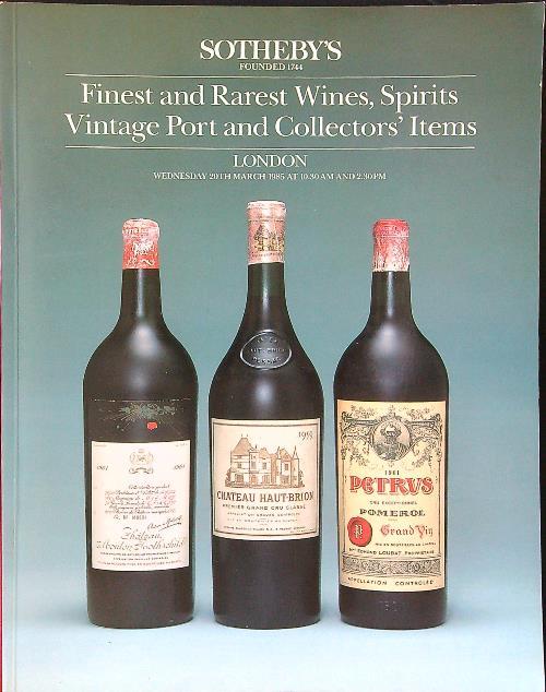 Sotheby's Sale London 20th March 1985 - copertina