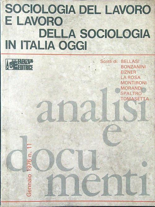 Analisi e documenti n. 11/gennaio 1976 - copertina