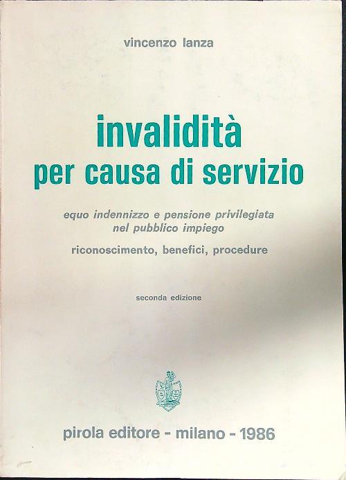 Invalidità per causa di servizio