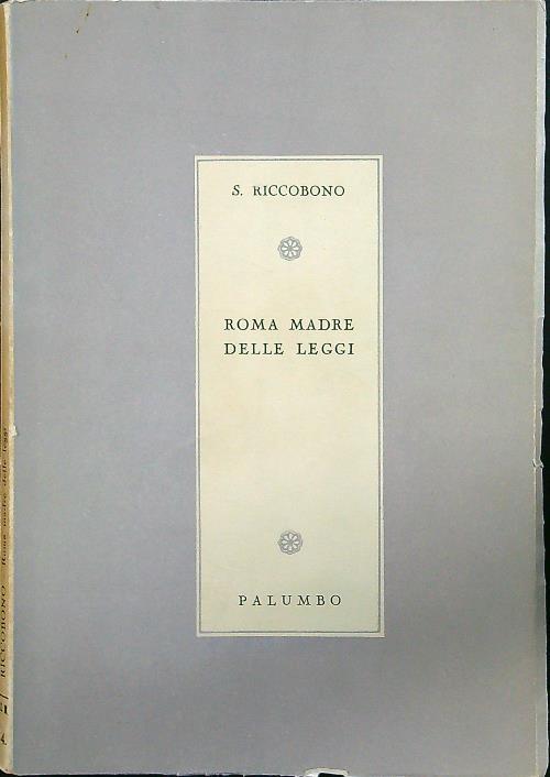 Roma madre delle leggi - S. Riccobono - copertina