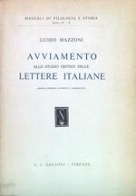 Avviamento allo studio critico delle lettere italiane