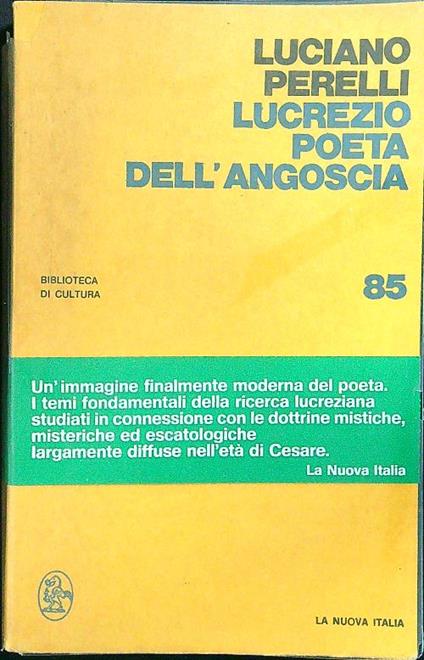 Lucrezio poeta dell'angoscia - Luciano Perelli - copertina