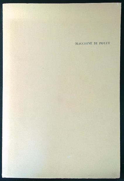 Macchine di Poyet - Ando Gilardi - copertina