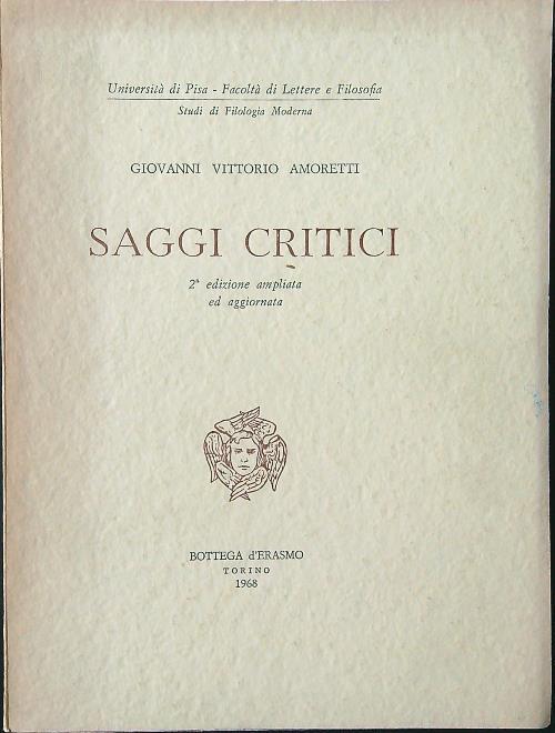 Saggi critici - Giovanni Vittorio Amoretti - copertina
