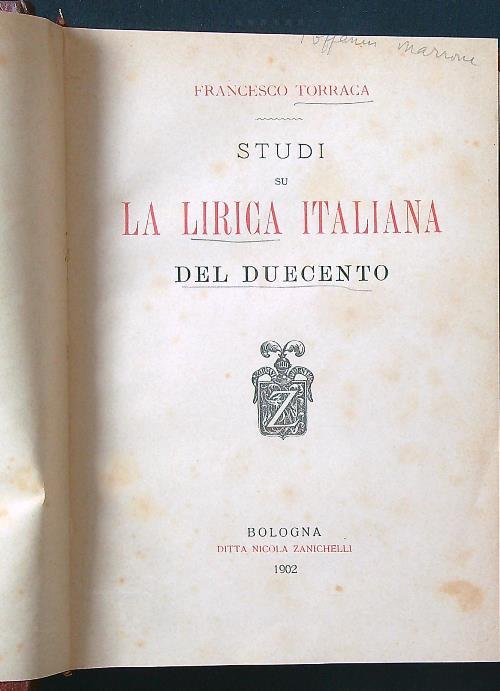 La lirica italiana del Duecento