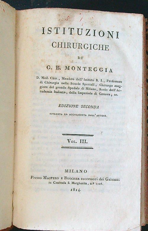 Istituzioni chirurgiche vol. III