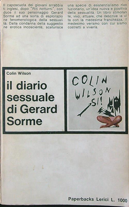 Il diario sessuale di Gerard Sorme - Colin Wilson - copertina