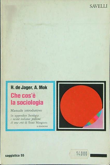 Che cos'è la sociologia - H. De Jager - copertina