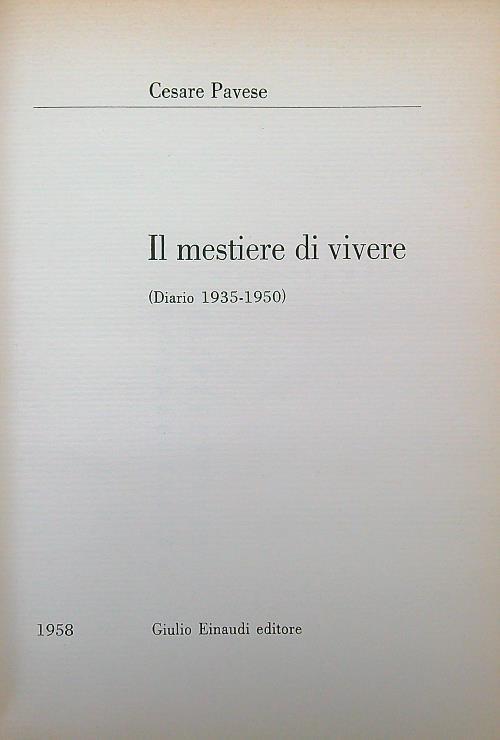 Il mestiere di vivere