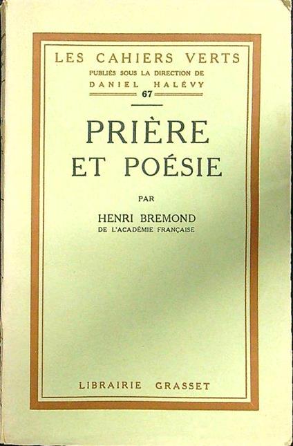 Priere et poesie - Henri Bremond - copertina
