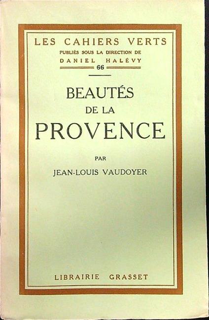 Beautes de la Provence - Jean-Louis Vaudoyer - copertina